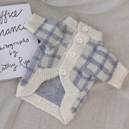 Baby Blue Plaid Sweater