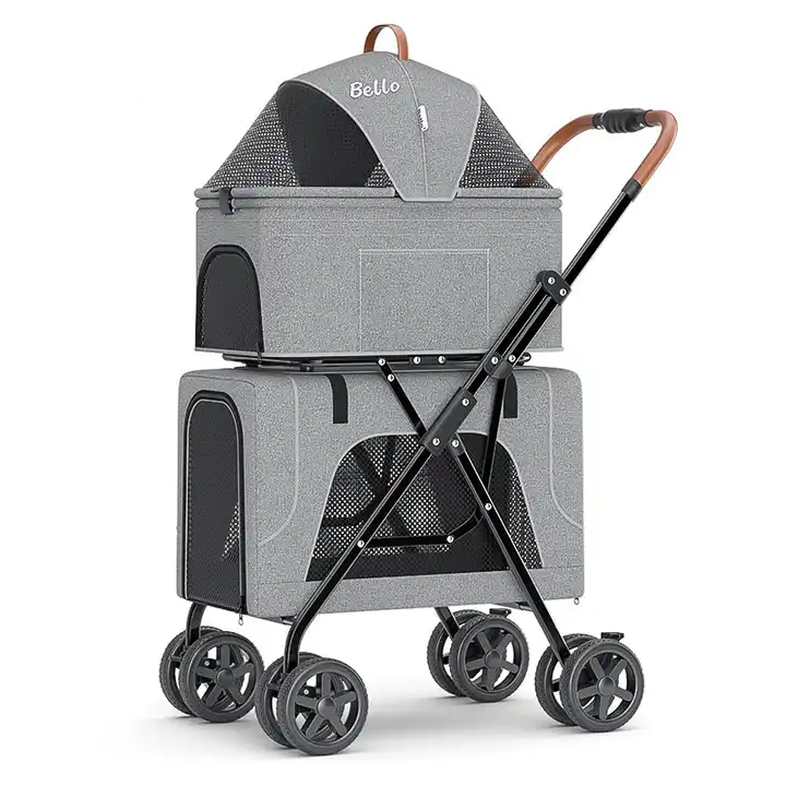 Bello Double Deck Detachable Pet Stroller Pram 3 Colors