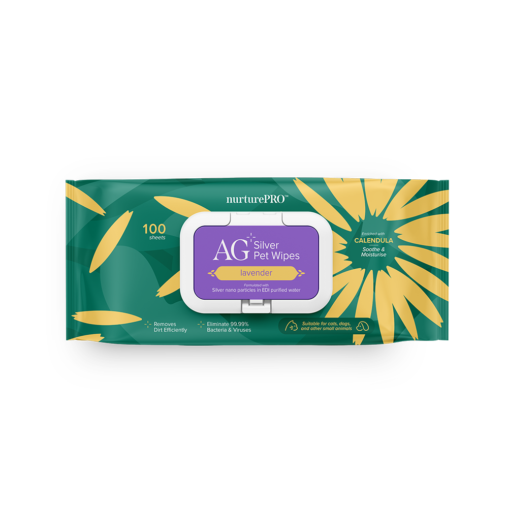 Nurture Pro AG+ Silver Pet Wipes (Lavender)