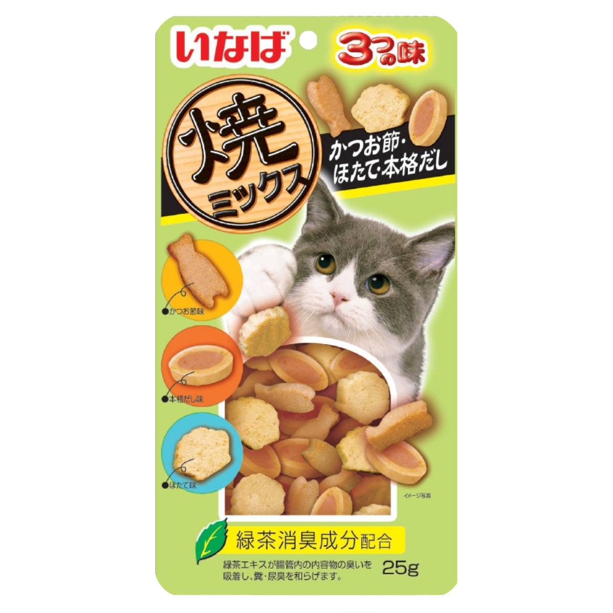 CIAO Soft Bits Mix Chicken Fillet with Tuna, Dried Bonito and Scallop Flavor 25g
