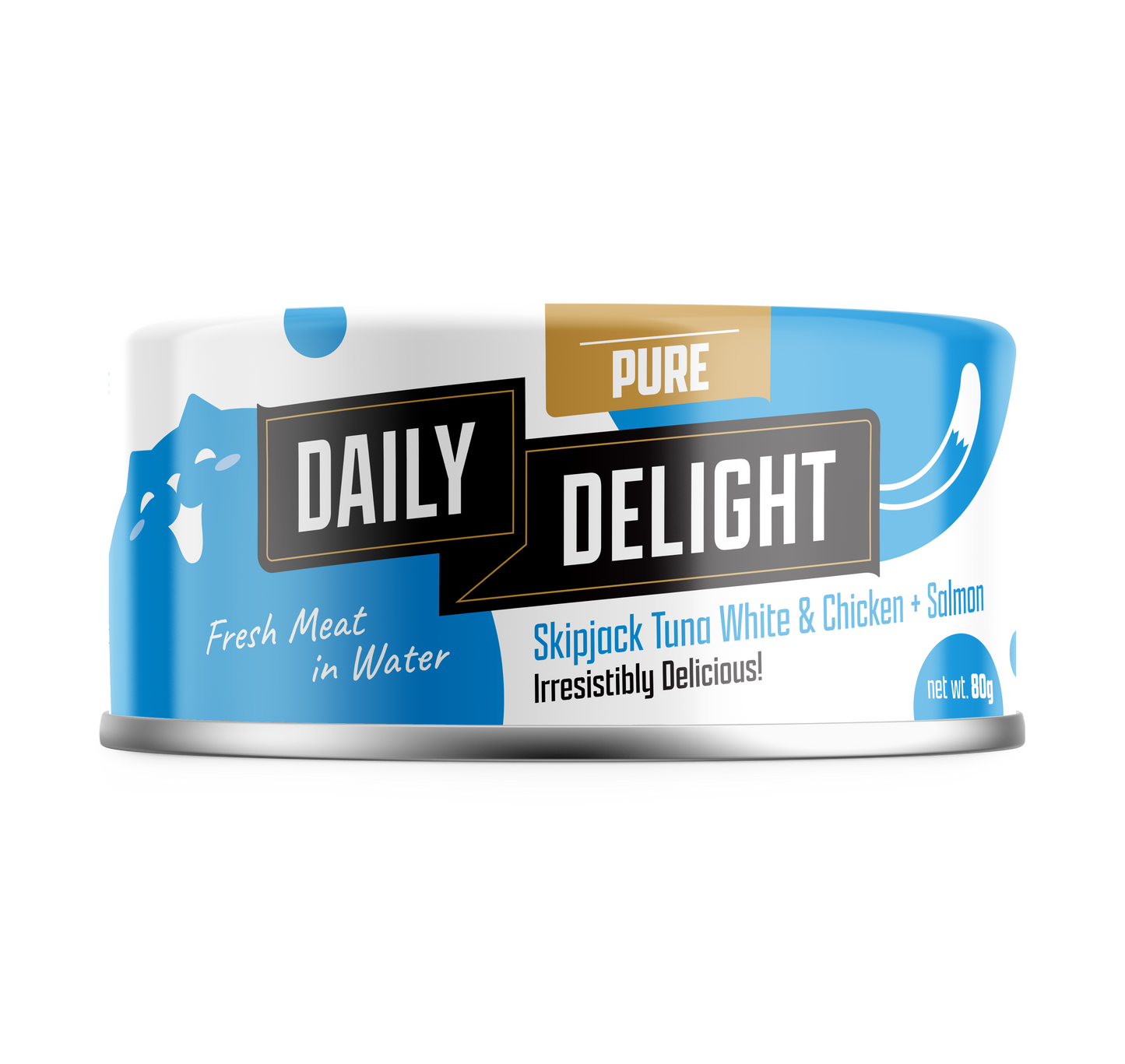 Daily Delight Pure Skipjack Tuna White & Chicken with Salmon 80g