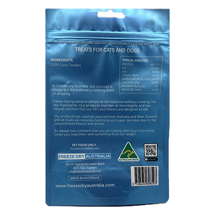 Freeze Dry Australia Duck Tenders Cat & Dog Treats 80g