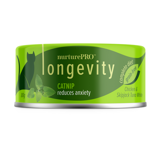 Nurture Pro Longevity Chicken & Skipjack Tuna Meat With Catnip 80g