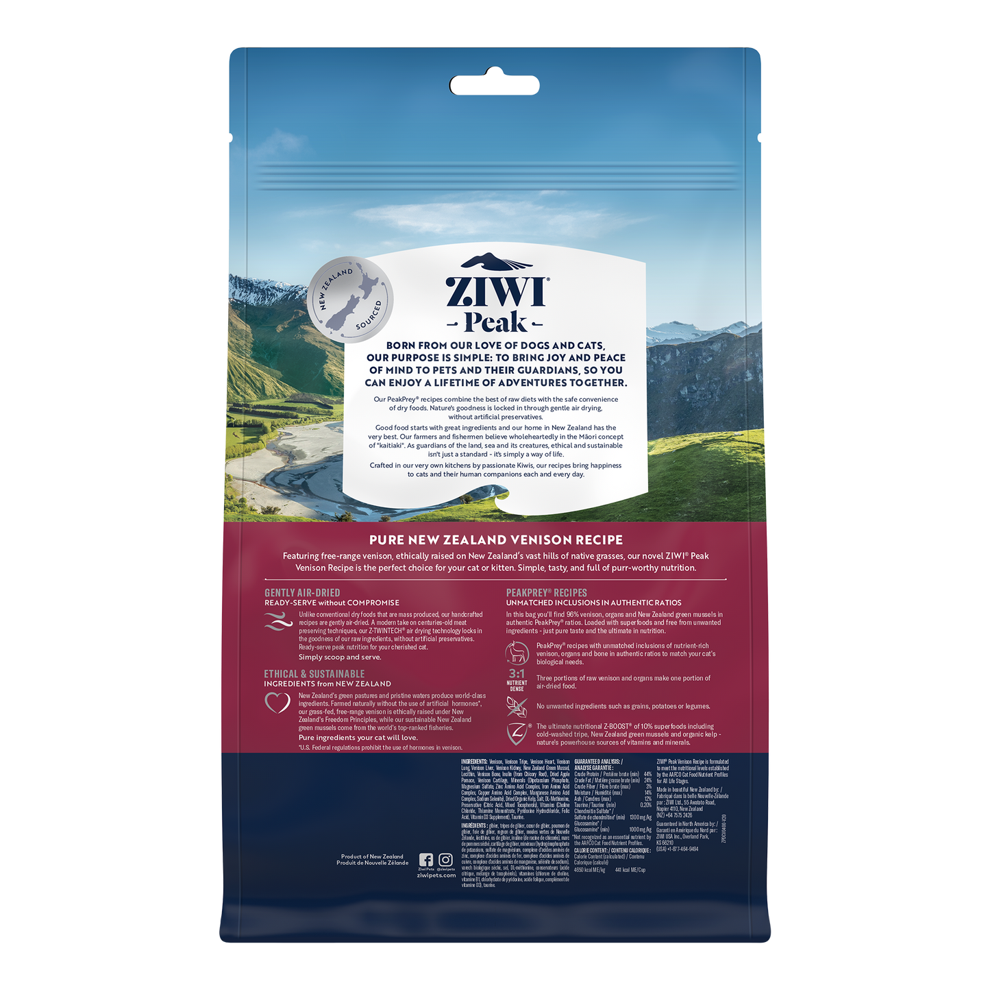 ZIWI Peak Air-Dried Venison Cat Food 400g