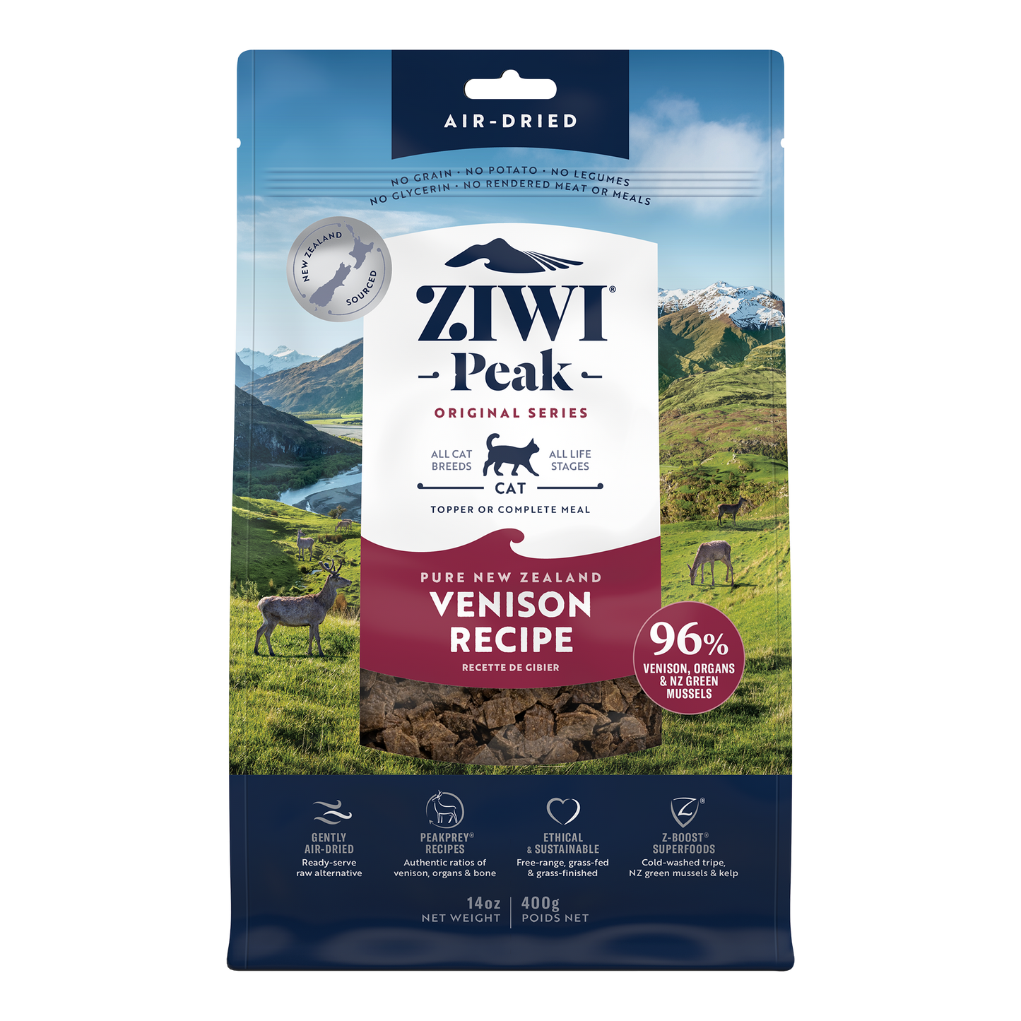 ZIWI Peak Air-Dried Venison Cat Food 400g