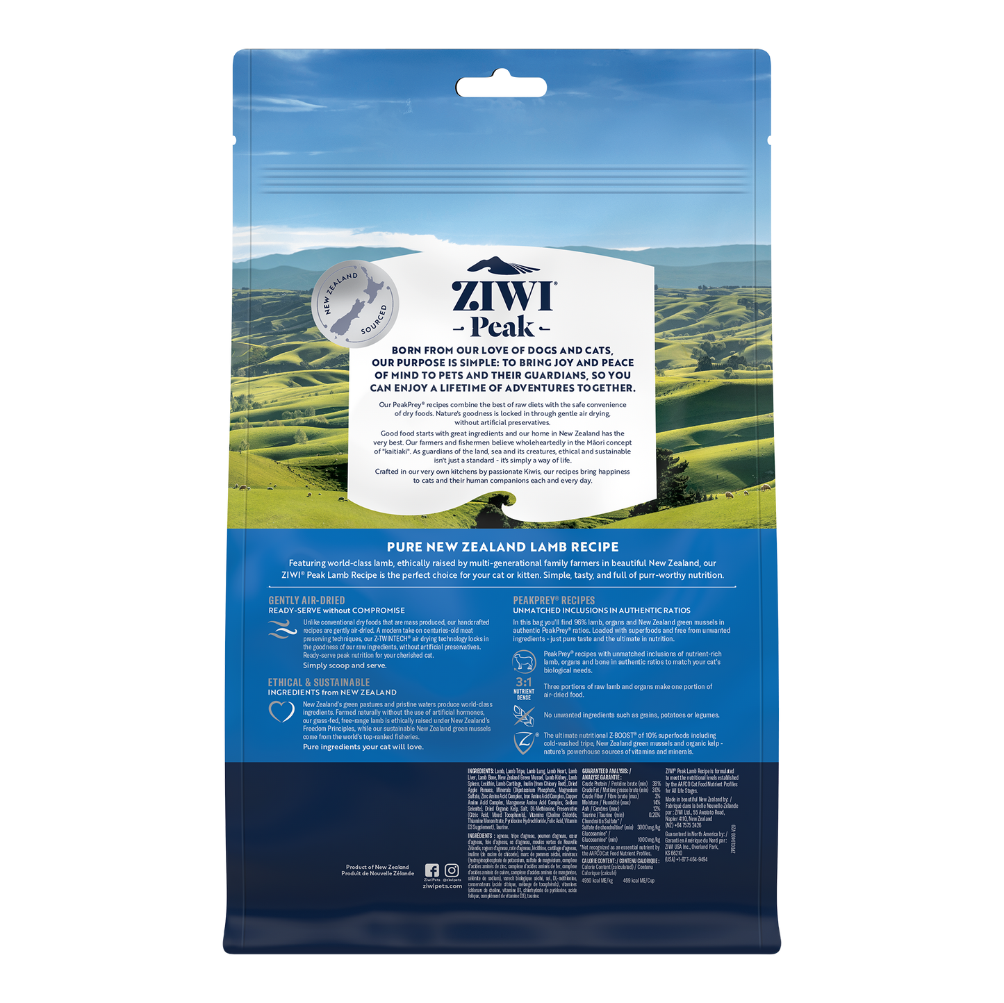 ZIWI Peak Air-Dried Lamb Cat Food 400g