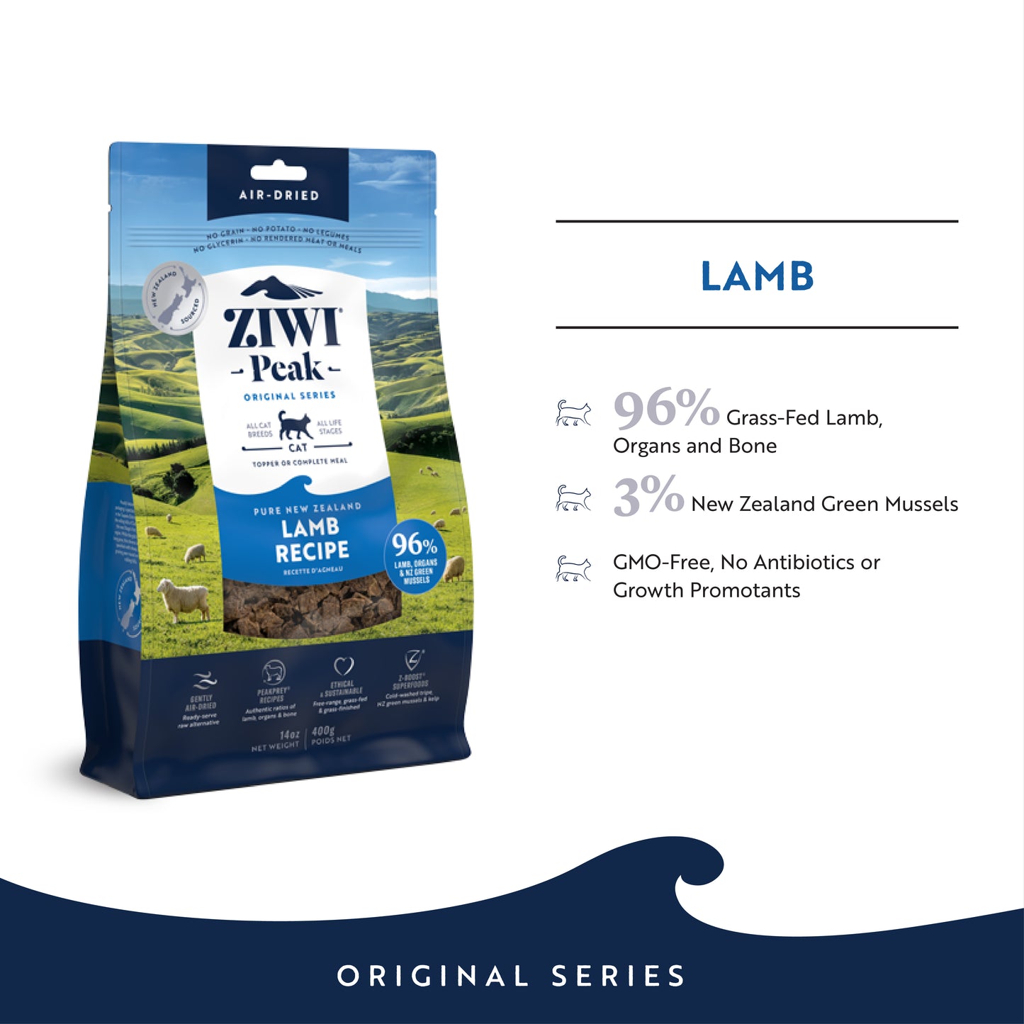 ZIWI Peak Air-Dried Lamb Cat Food 400g
