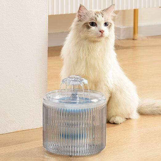 Cat Drinking Fountain with Flower Waterfall & Spring Modes (2.6L)