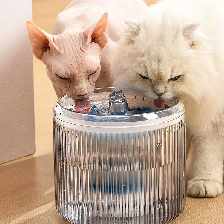 Cat Drinking Fountain with Flower Waterfall & Spring Modes (2.6L)
