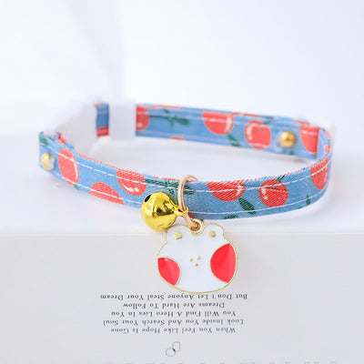 Cherries & Shy Meow Cat Collar