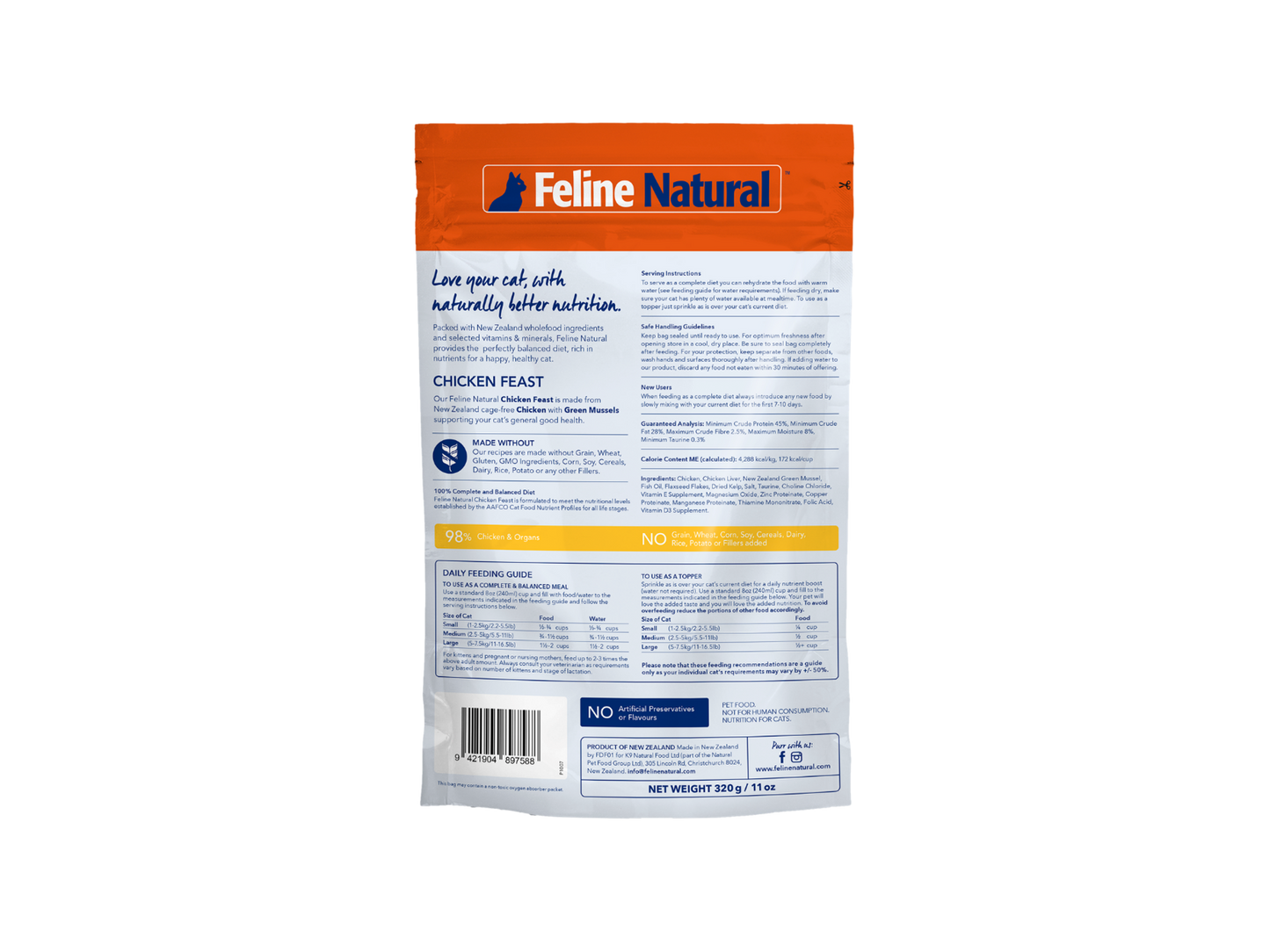 Feline Natural Freeze-Dried Chicken Feast 320g