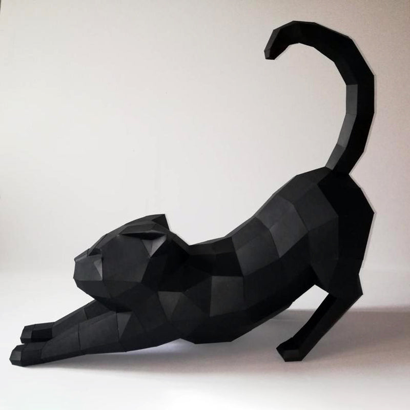 3D Paper Craft - The Relaxed Cat