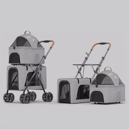 Bello Double Deck Detachable Pet Stroller Pram 3