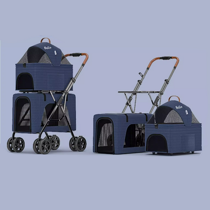 [ᴘʀᴇ-ᴏʀᴅᴇʀ] Bello Double-Deck Detachable Pet Stroller/Pram (3 Colors)