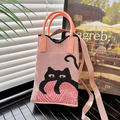 Catlady's Mini Knitted Crossbody Bag