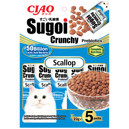 CIAO Sugoi Crunchy Scallop Flavor Plus Prebiotics 22g x 5