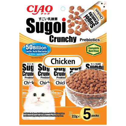 CIAO Sugoi Crunchy Chicken Flavor Plus Prebiotics 22g x 5