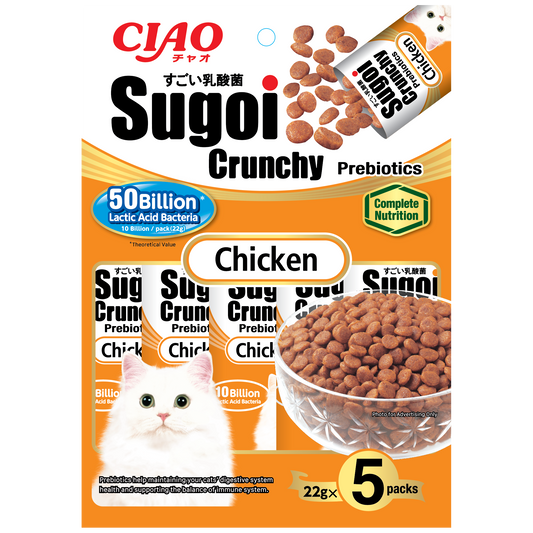 CIAO Sugoi Crunchy Chicken Flavor Plus Prebiotics 22g x 5
