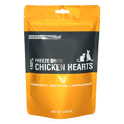 Freeze Dry Australia Whole Chicken Hearts Cat & Dog Treats 100g
