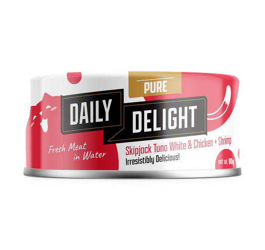 Daily Delight Pure Skipjack Tuna White & Chicken with Shrimp 80g