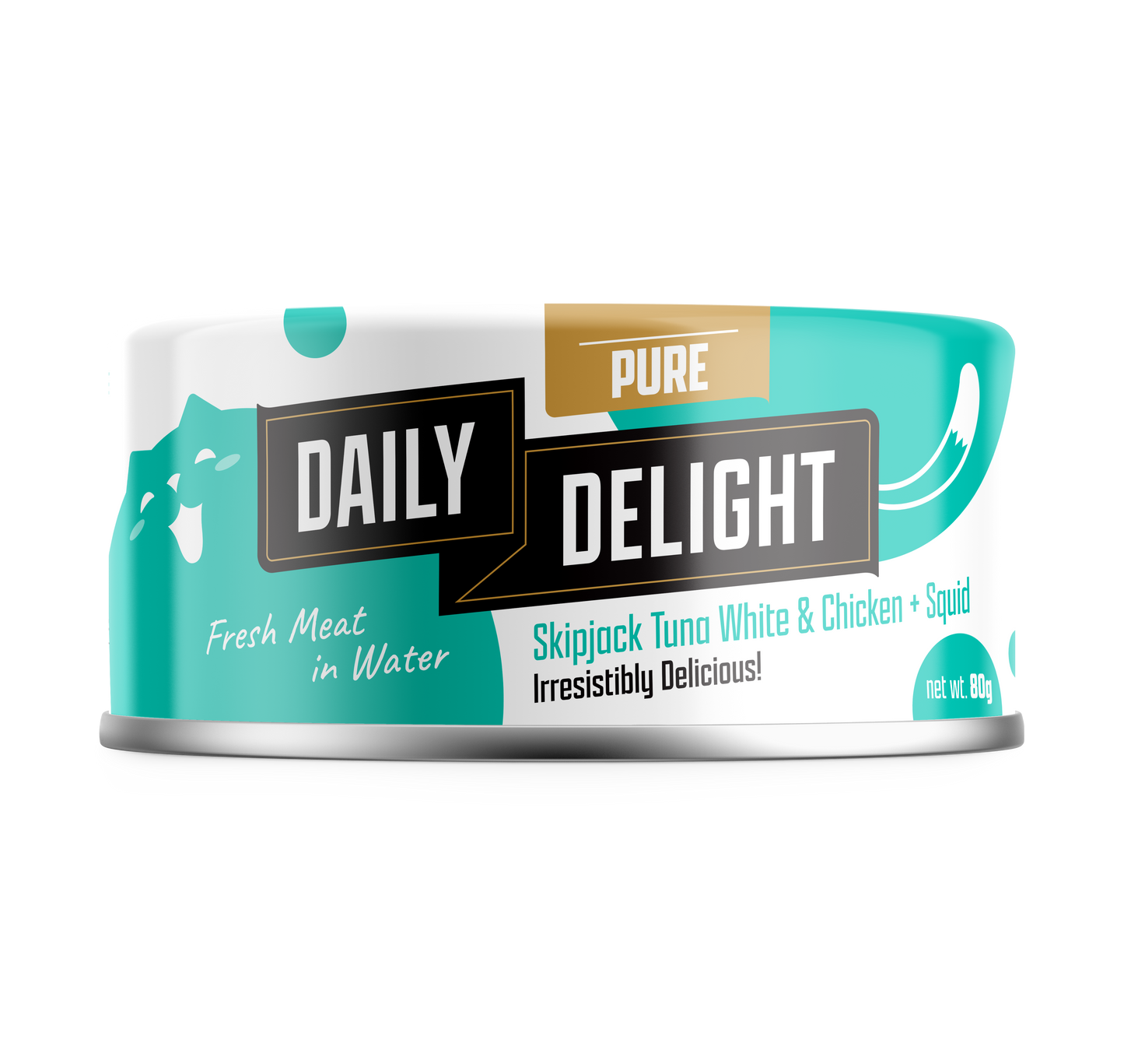 Daily Delight Pure Skipjack Tuna White & Chicken with Squid 80g