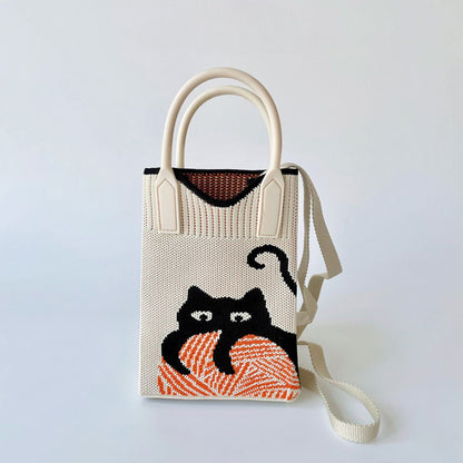 Catlady's Mini Knitted Crossbody Bag