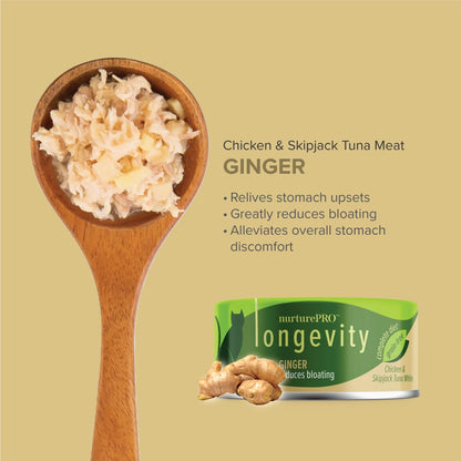 Nurture Pro Longevity Chicken & Skipjack Tuna Meat With Ginger 80g