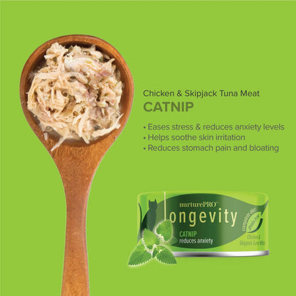 Nurture Pro Longevity Chicken & Skipjack Tuna Meat With Catnip 80g