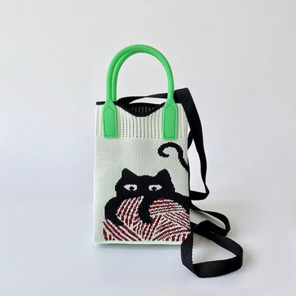 Catlady's Mini Knitted Crossbody Bag