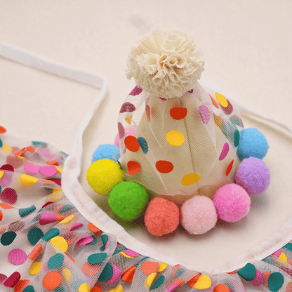Pom-Pom Party Hat & Bib Set