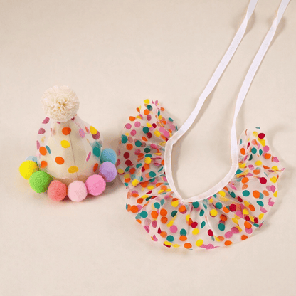 Pom-Pom Party Hat & Bib Set