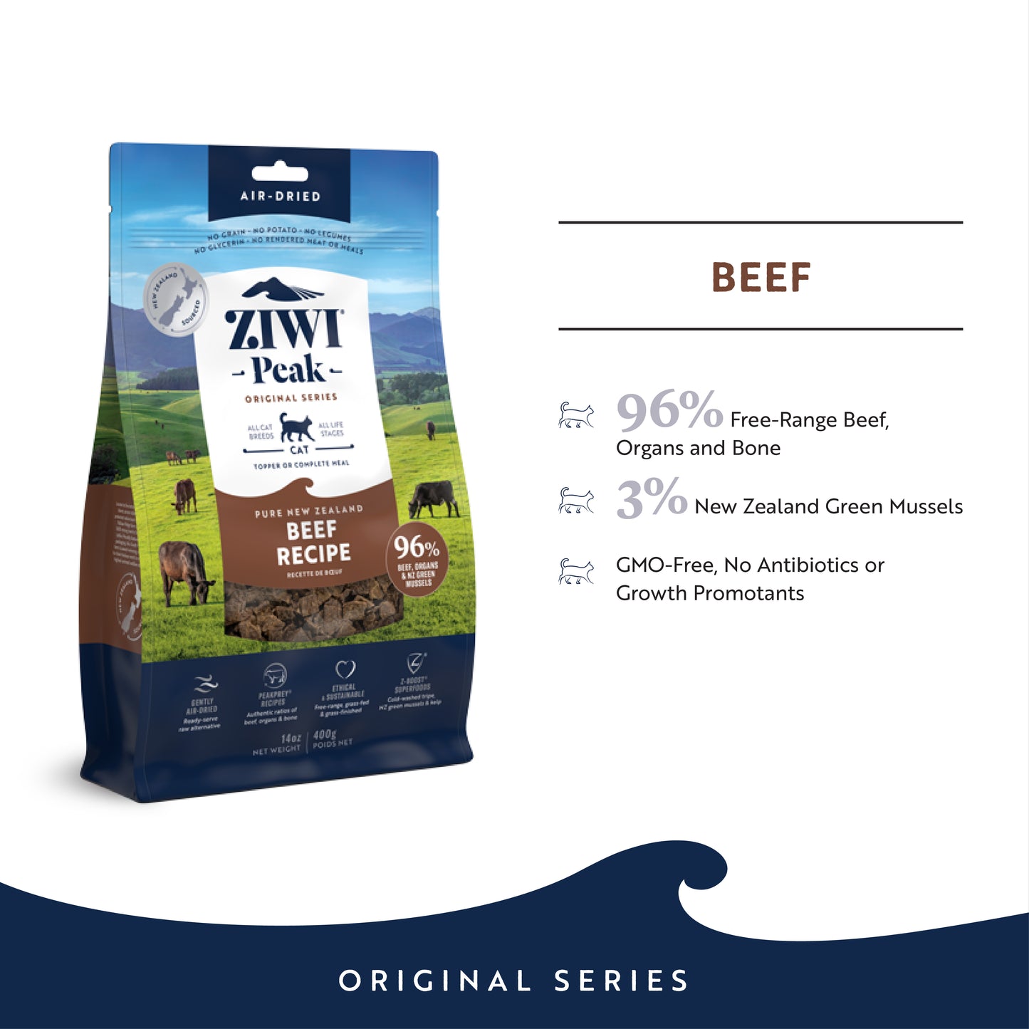 ZIWI Peak Air-Dried Beef Cat Food 400g