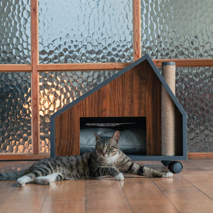 Contemporary Cat House On The Wheels