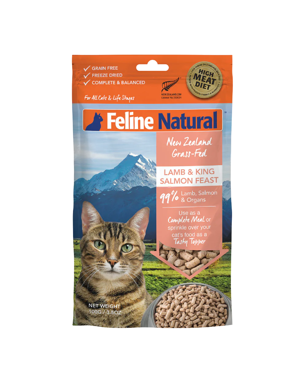 Feline Natural Freeze-Dried Lamb & King Salmon Feast 320g