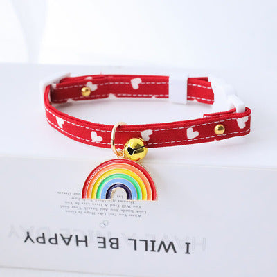 Hearts & Rainbow Cat Collar