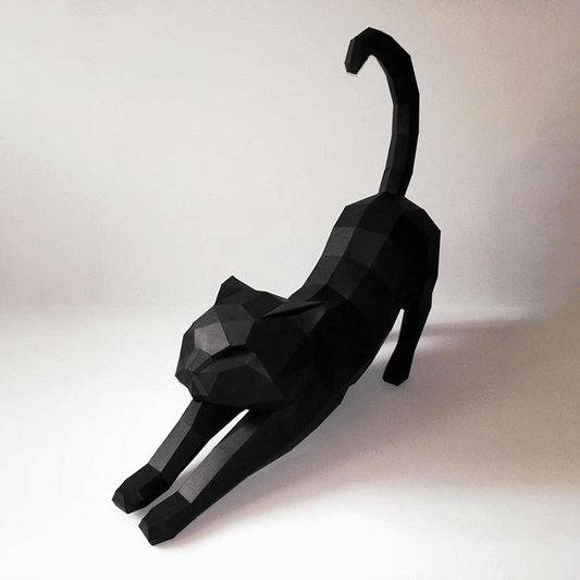 3D Paper Craft - The Relaxed Cat