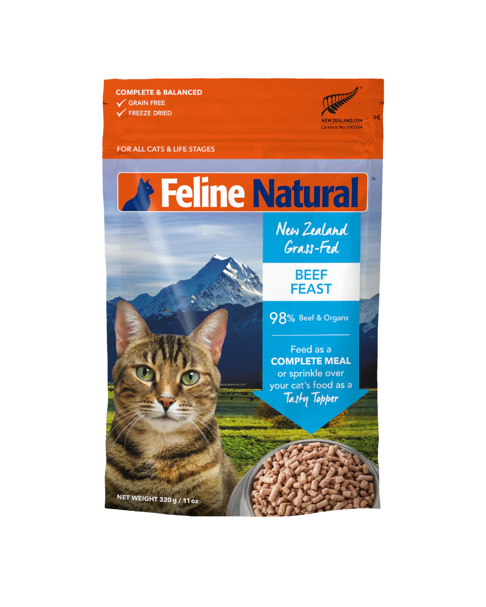Feline Natural Freeze-Dried Beef Feast 320g