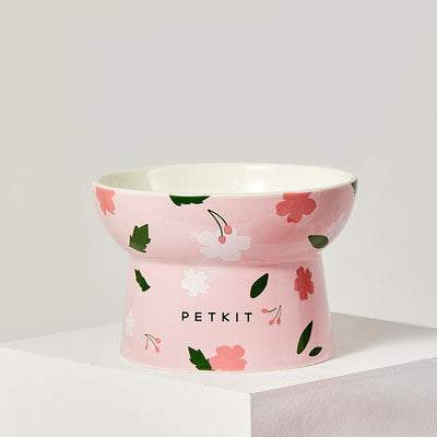 Floral PETKIT Ceramic Elevated Bowl